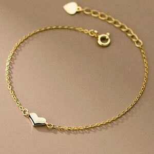 Gold Plated .925 sterling silver heart bracelet.